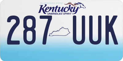 KY license plate 287UUK