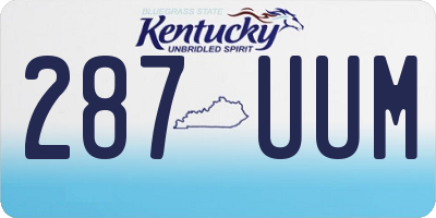 KY license plate 287UUM