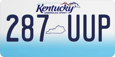 KY license plate 287UUP