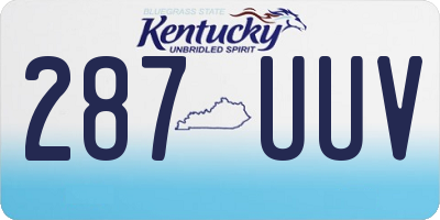KY license plate 287UUV