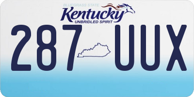 KY license plate 287UUX