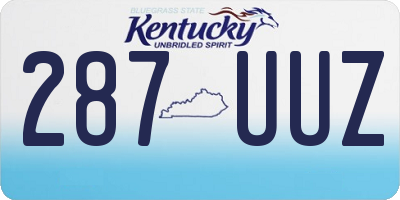 KY license plate 287UUZ