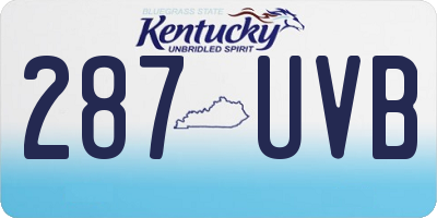 KY license plate 287UVB