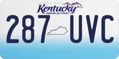 KY license plate 287UVC