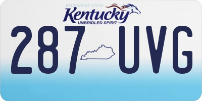 KY license plate 287UVG
