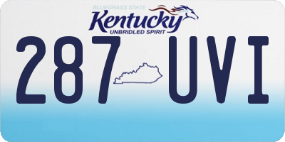 KY license plate 287UVI