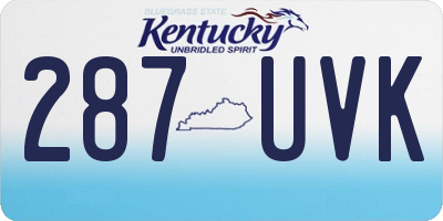 KY license plate 287UVK