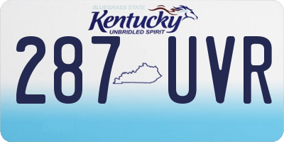 KY license plate 287UVR