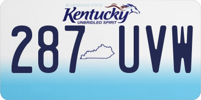 KY license plate 287UVW