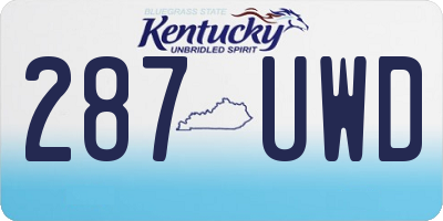 KY license plate 287UWD