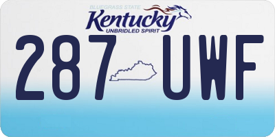 KY license plate 287UWF