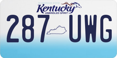 KY license plate 287UWG
