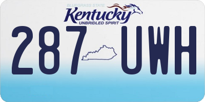 KY license plate 287UWH