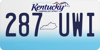KY license plate 287UWI
