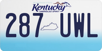 KY license plate 287UWL