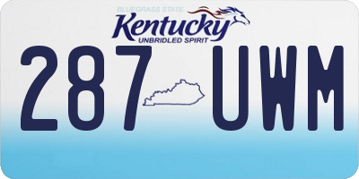 KY license plate 287UWM