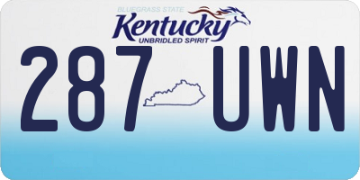KY license plate 287UWN