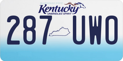 KY license plate 287UWO