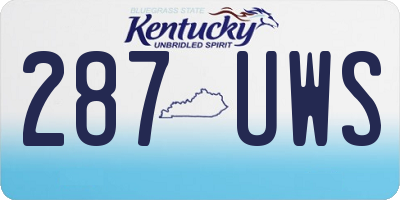 KY license plate 287UWS