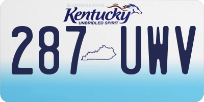 KY license plate 287UWV