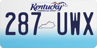 KY license plate 287UWX