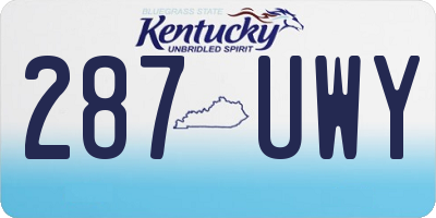 KY license plate 287UWY
