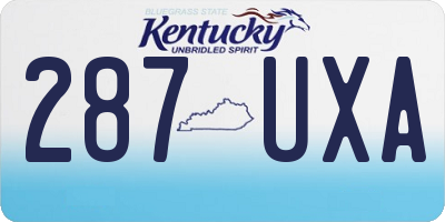 KY license plate 287UXA