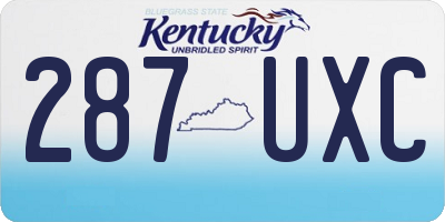 KY license plate 287UXC