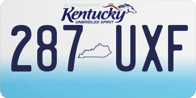 KY license plate 287UXF