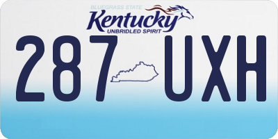 KY license plate 287UXH