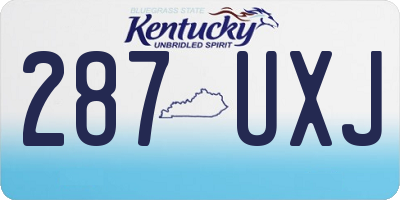 KY license plate 287UXJ