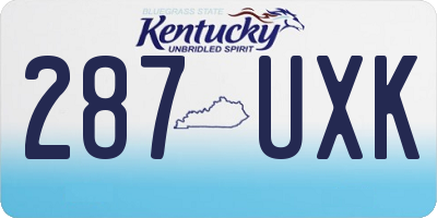 KY license plate 287UXK