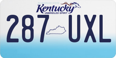 KY license plate 287UXL