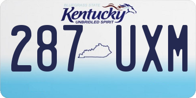KY license plate 287UXM
