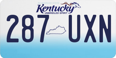 KY license plate 287UXN