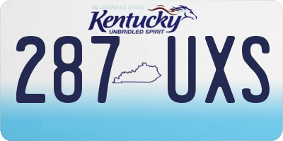 KY license plate 287UXS