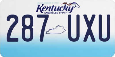 KY license plate 287UXU