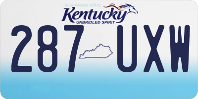 KY license plate 287UXW