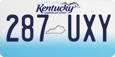 KY license plate 287UXY
