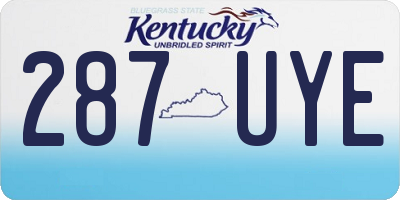 KY license plate 287UYE