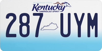 KY license plate 287UYM