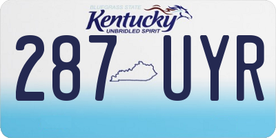 KY license plate 287UYR