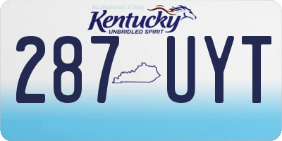 KY license plate 287UYT