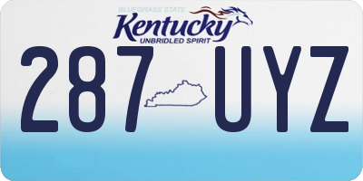 KY license plate 287UYZ