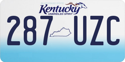 KY license plate 287UZC