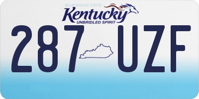 KY license plate 287UZF