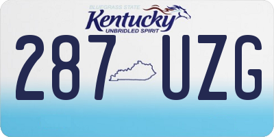 KY license plate 287UZG