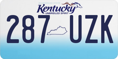 KY license plate 287UZK