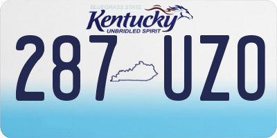 KY license plate 287UZO