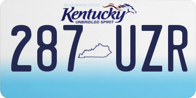 KY license plate 287UZR